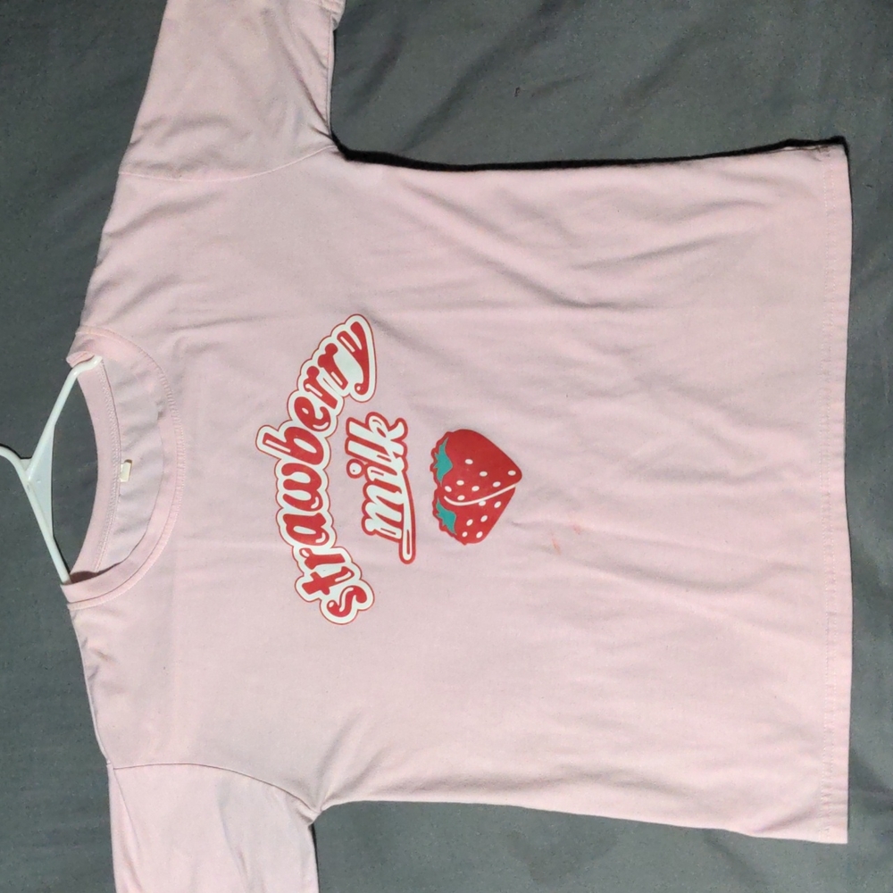 Strawberry milk baby pink shirt
